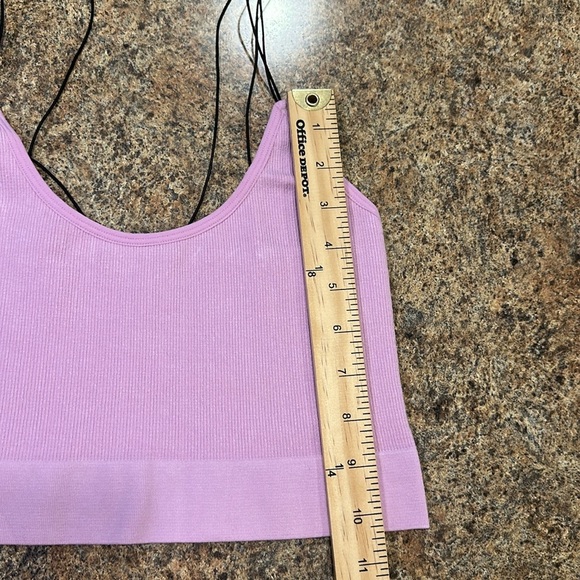 By Together Alani Ribbed Brami Lilac Scoop Neckline Cropped Womens Size M/L - Picture 9 of 12